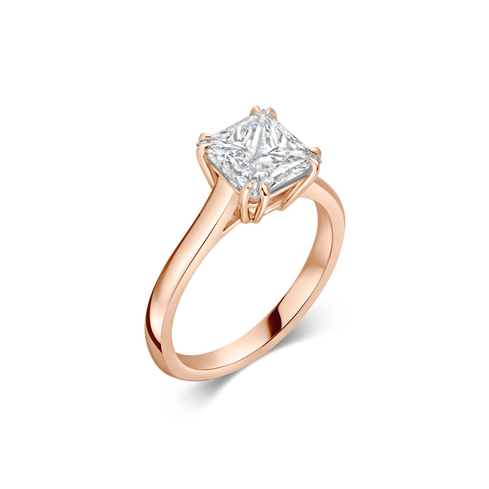 LEO'S PERFECT SOLITAIRE SETTING© princess cut rose gold