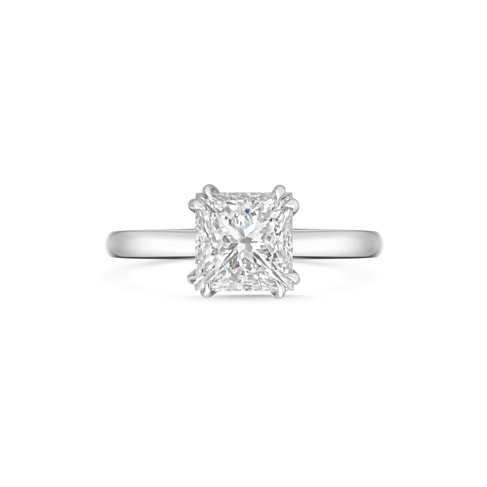 LEO'S PERFECT SOLITAIRE SETTING© princess cut white gold