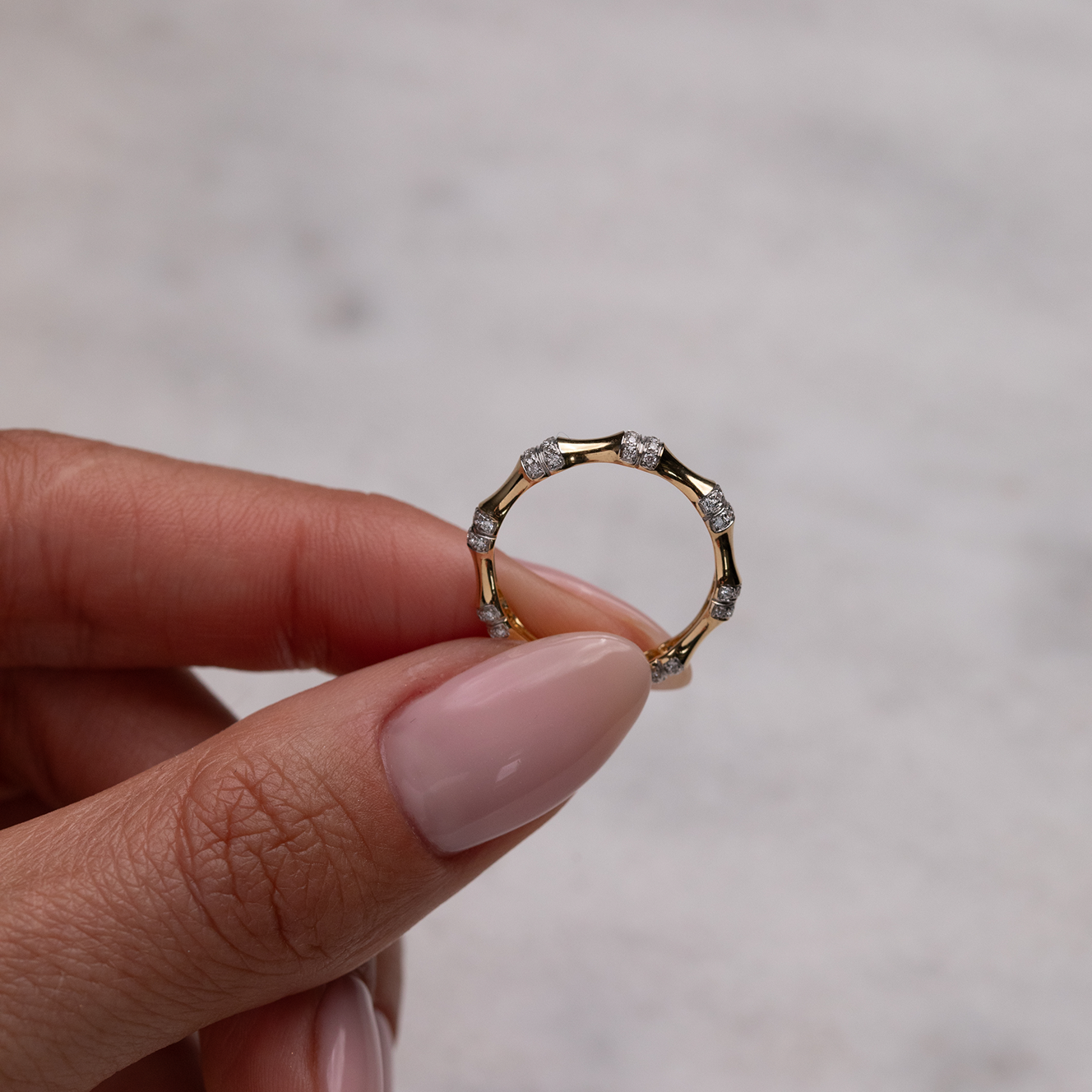 Sugar Cane Ring, Size 54 Yellow Gold