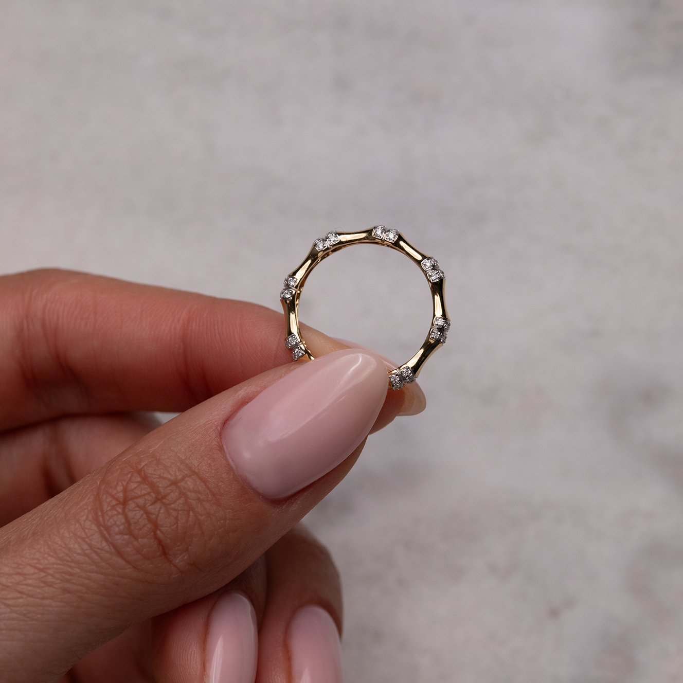 Sugar Cane Ring, Size 54 Yellow Gold