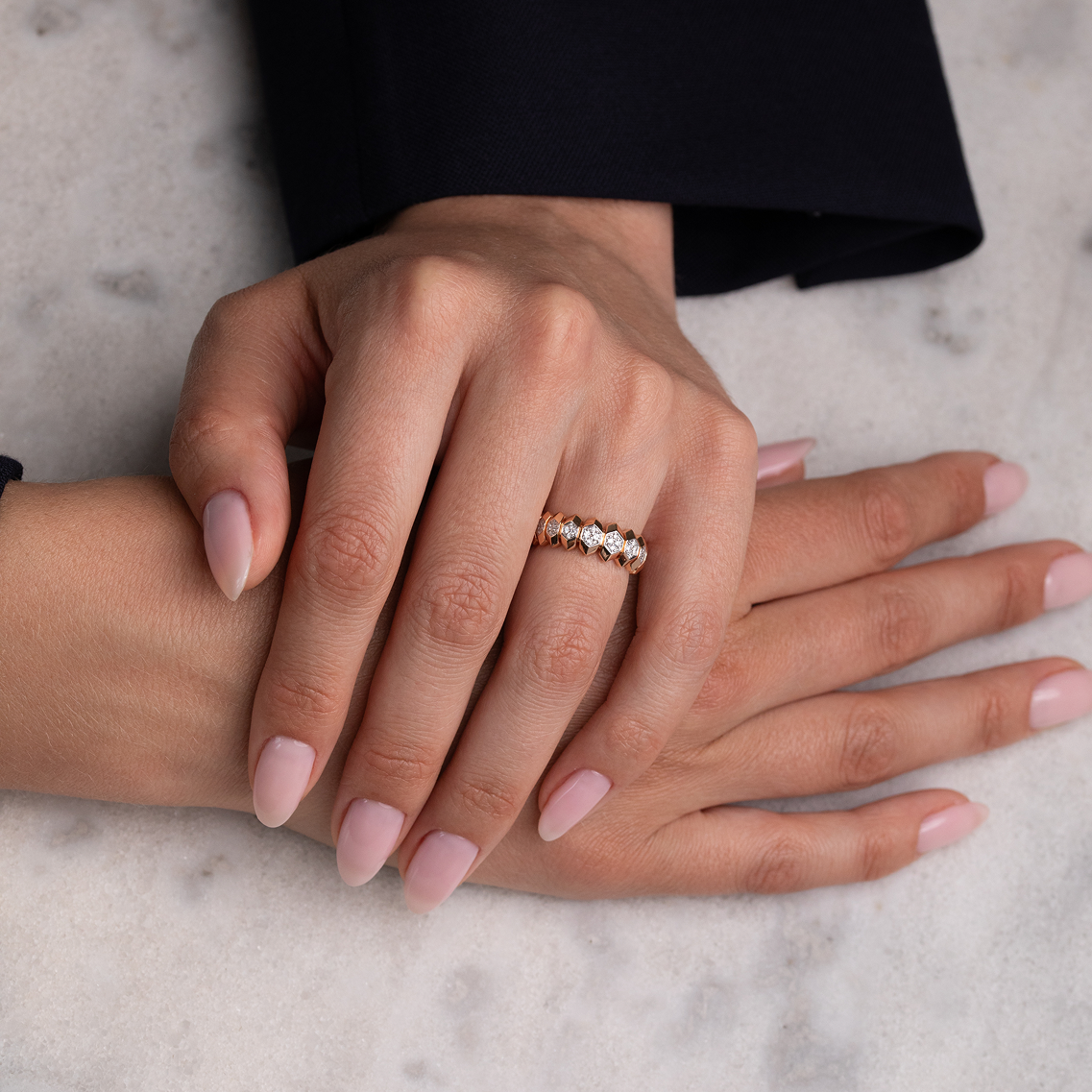 Pangolini Ring, Size 54 Rose Gold