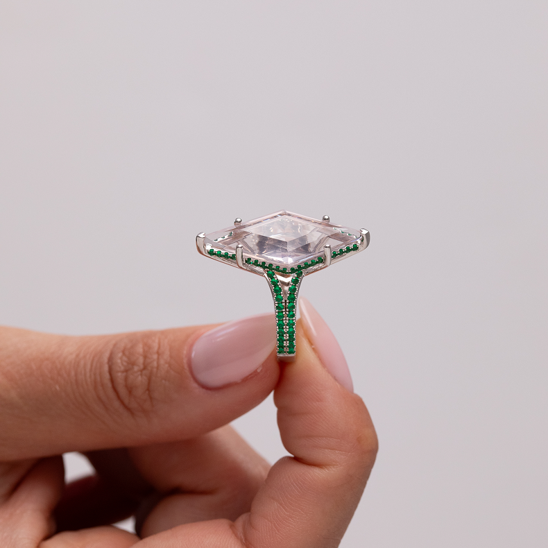 Rose Quartz Ring, Size 53