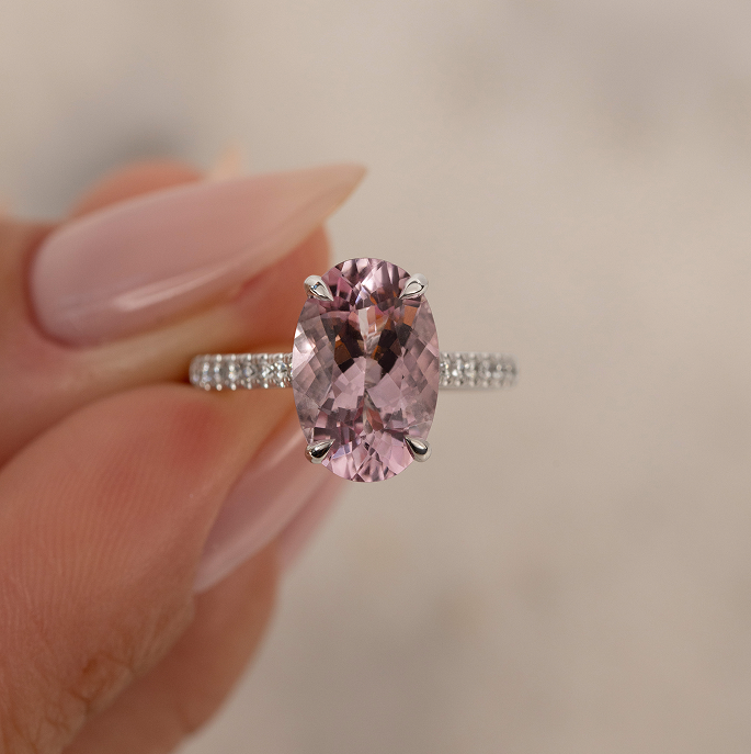 Custom Made Morganite 3.72 ct Ring