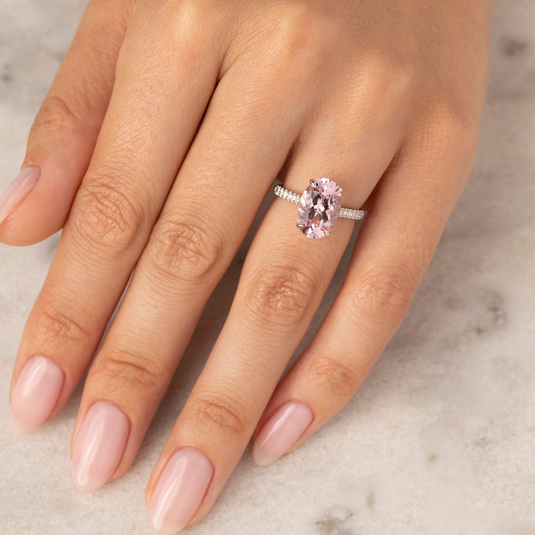 Custom Made Morganite 3.72 ct Ring