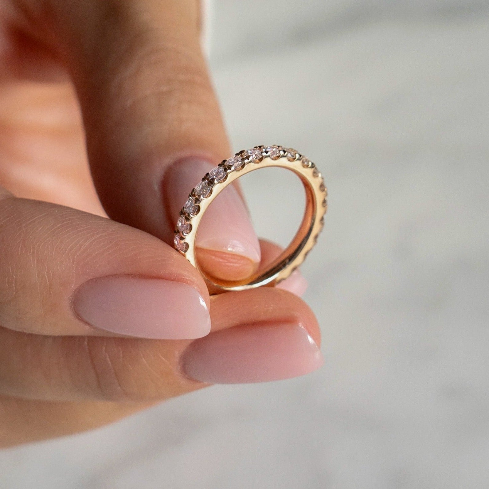 Rose gold and diamond deals eternity ring