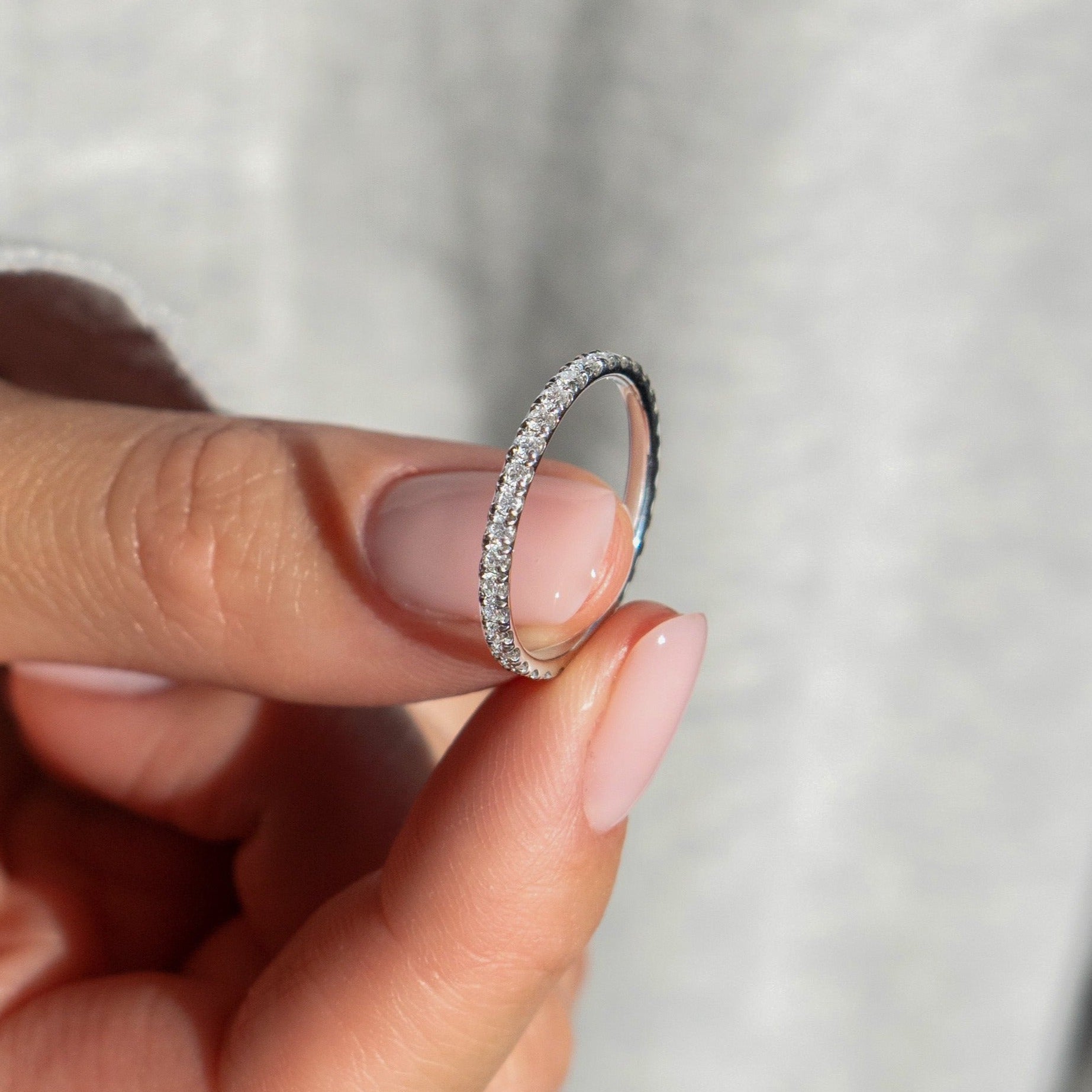 Eternity ring, platinum, size 58