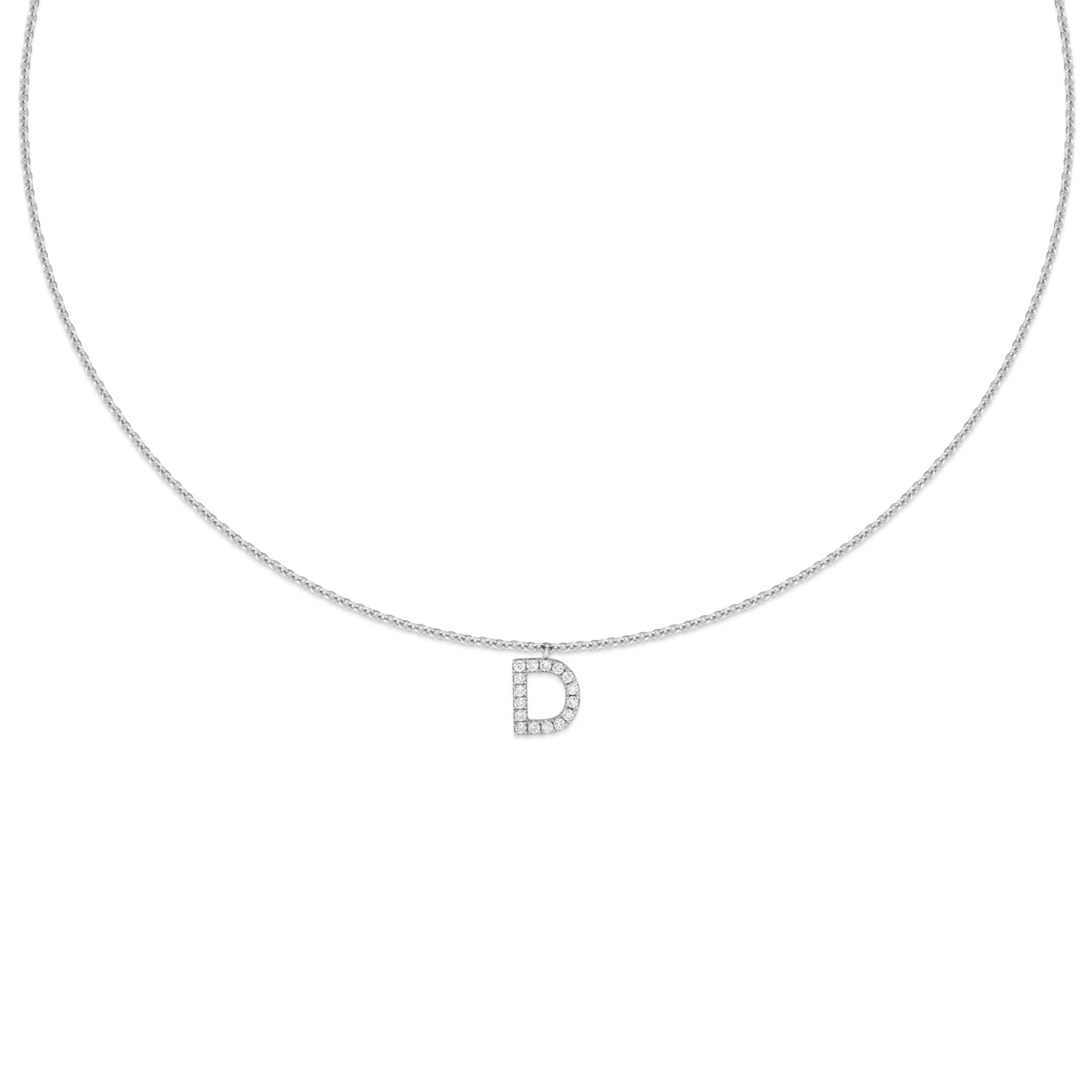 BIG DIAMOND INITIAL NECKLACE