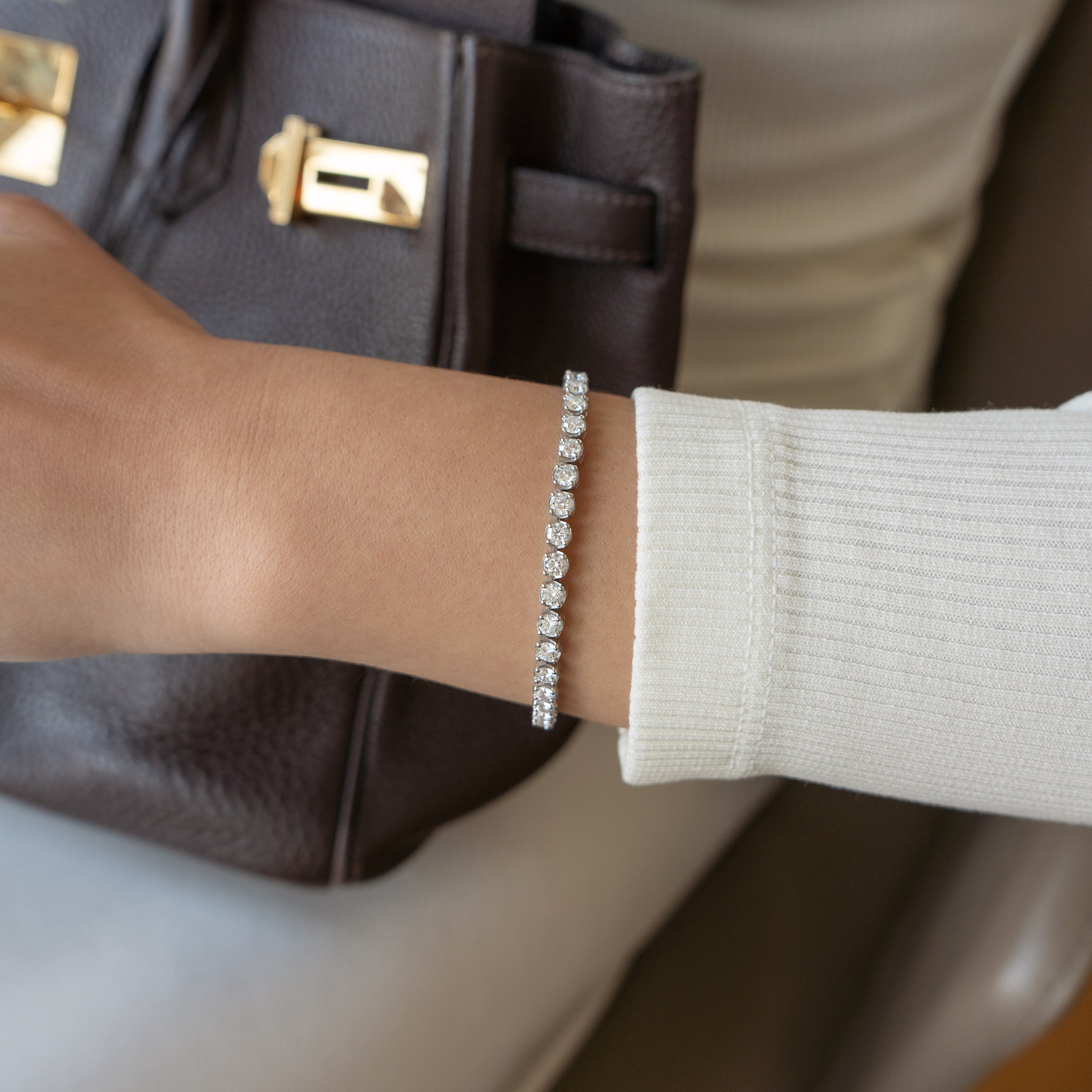 Jackie Tennis Bracelet 5.00 tcw, 18 K White Gold