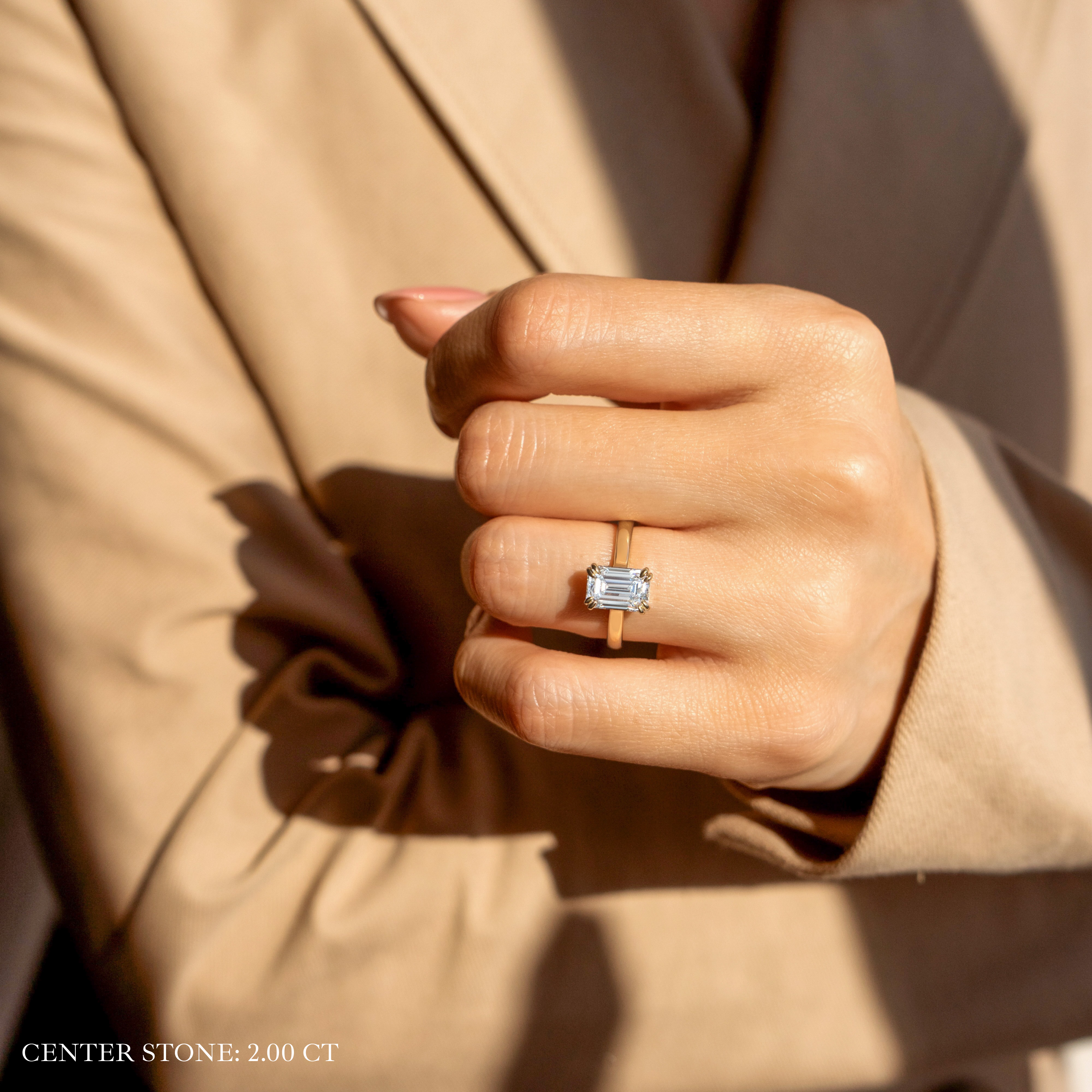 LEO S PERFECT SOLITAIRE SETTING emerald cut yellow gold