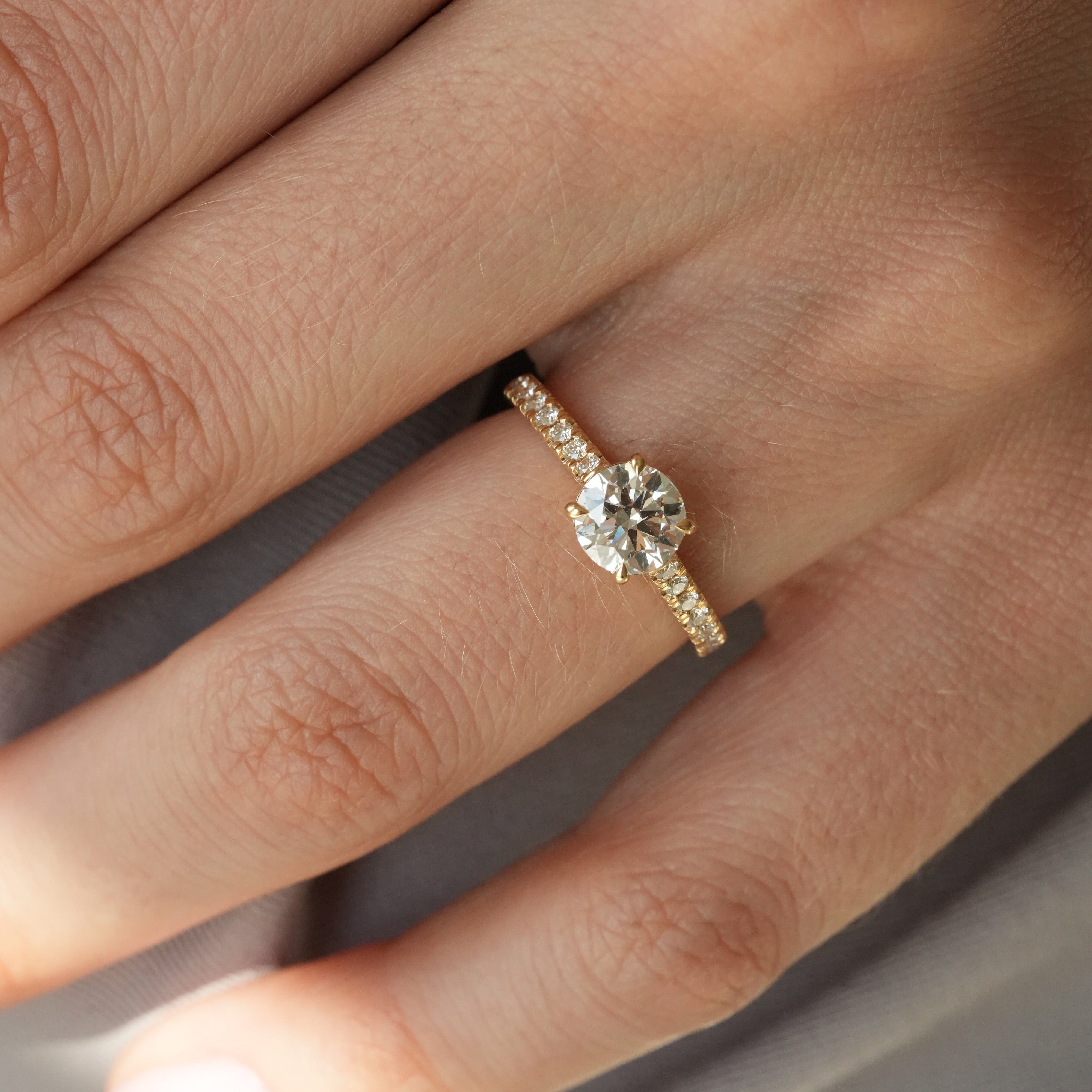 Lysander Round 1.00 ct, yellow gold, size 55