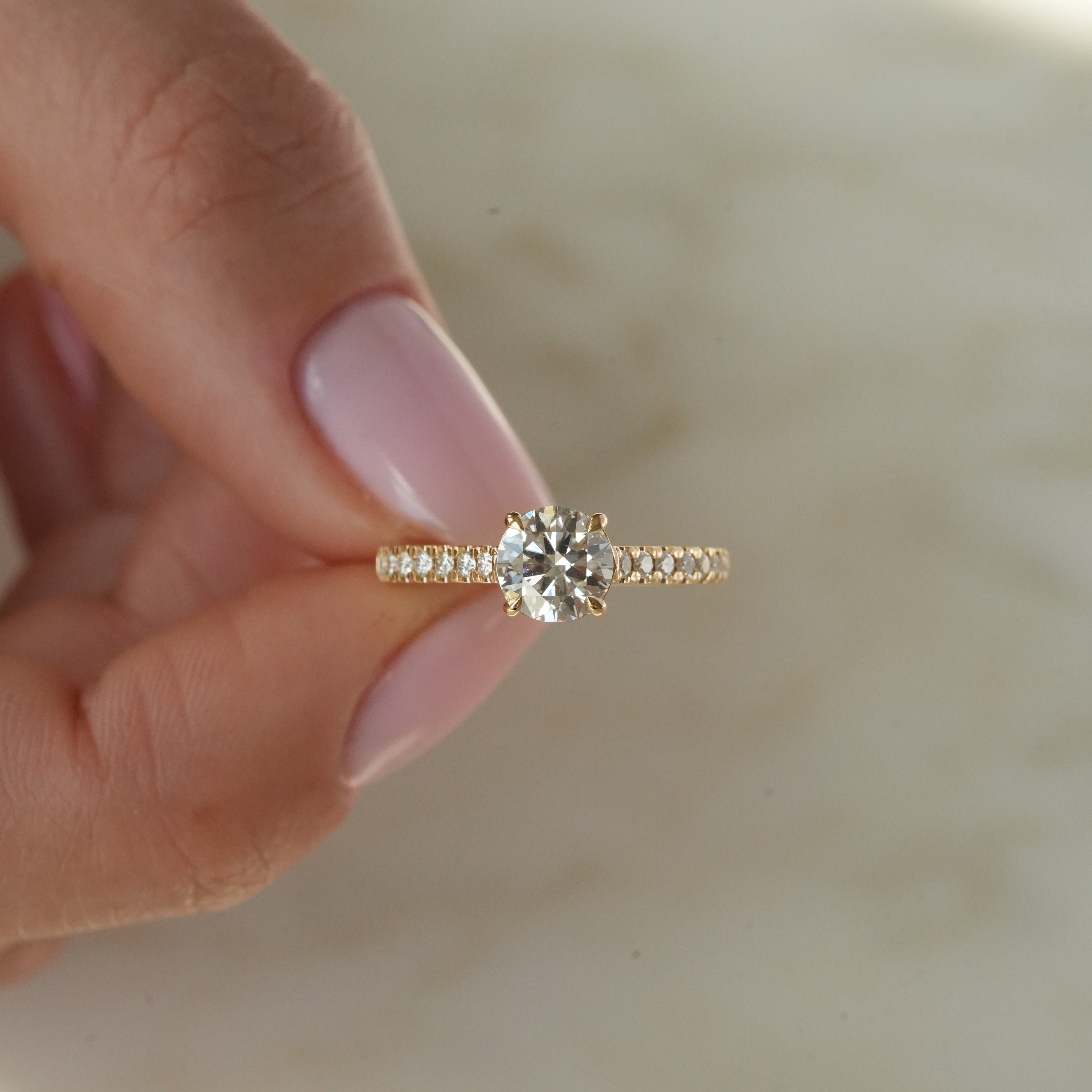 Lysander Round 1.00 ct, yellow gold, size 55