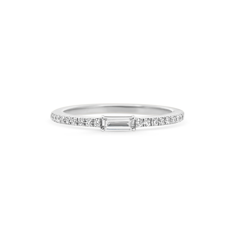 Aspen Baguette Ring, White Gold, Size 52 & 59