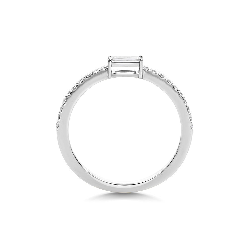 Aspen Baguette Ring, White Gold, Size 52 & 59