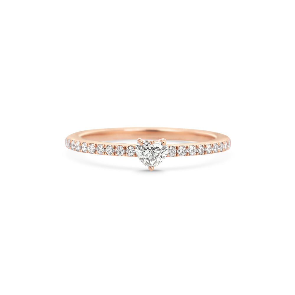 Aspen Heart Ring, Rose Gold, Size 52