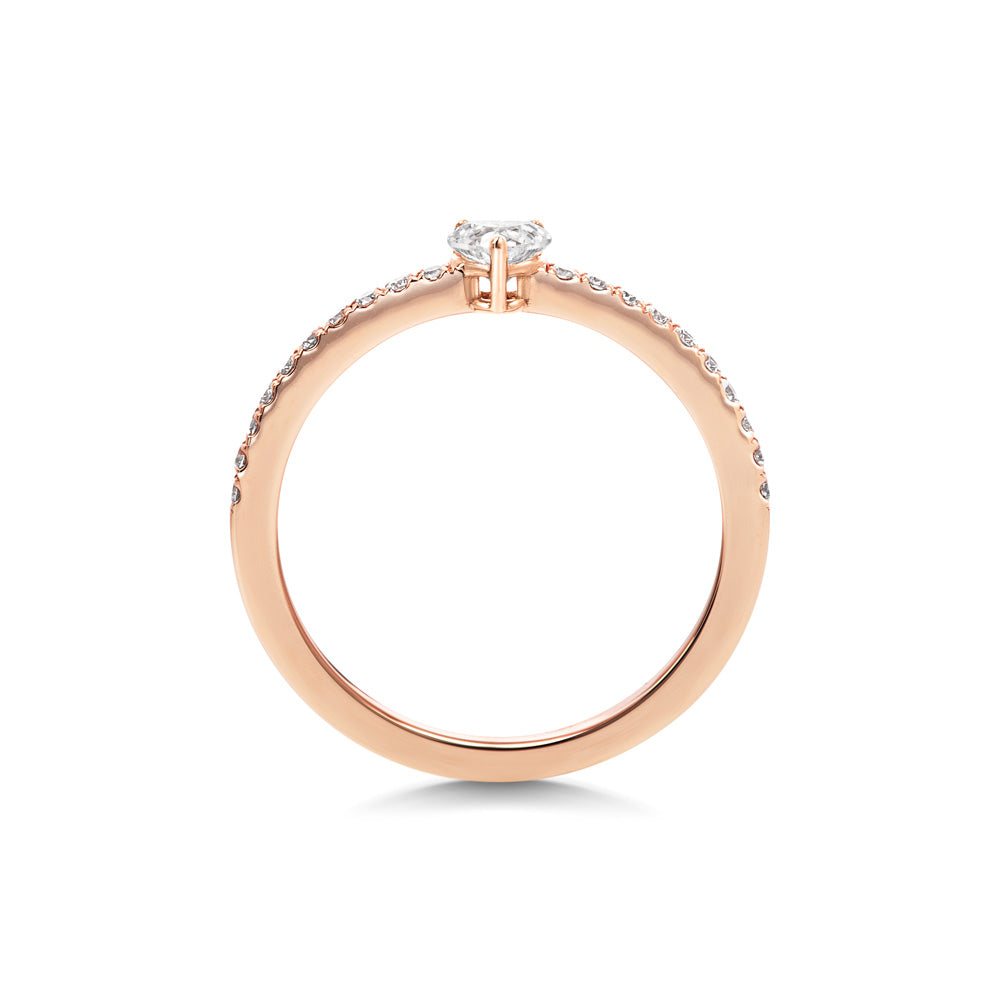 Aspen Heart Ring, Rose Gold, Size 52