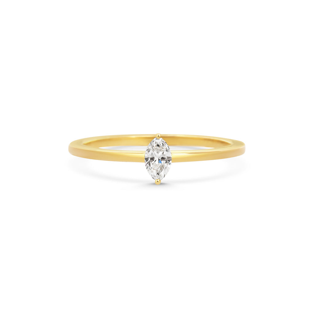 Adele Marquise Ring, Yellow Gold, Size 52