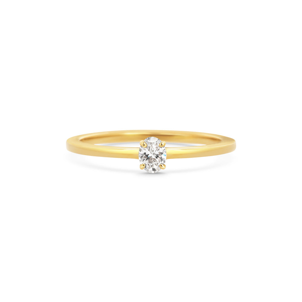 Adele Oval Ring, Yellow Gold, Size 52