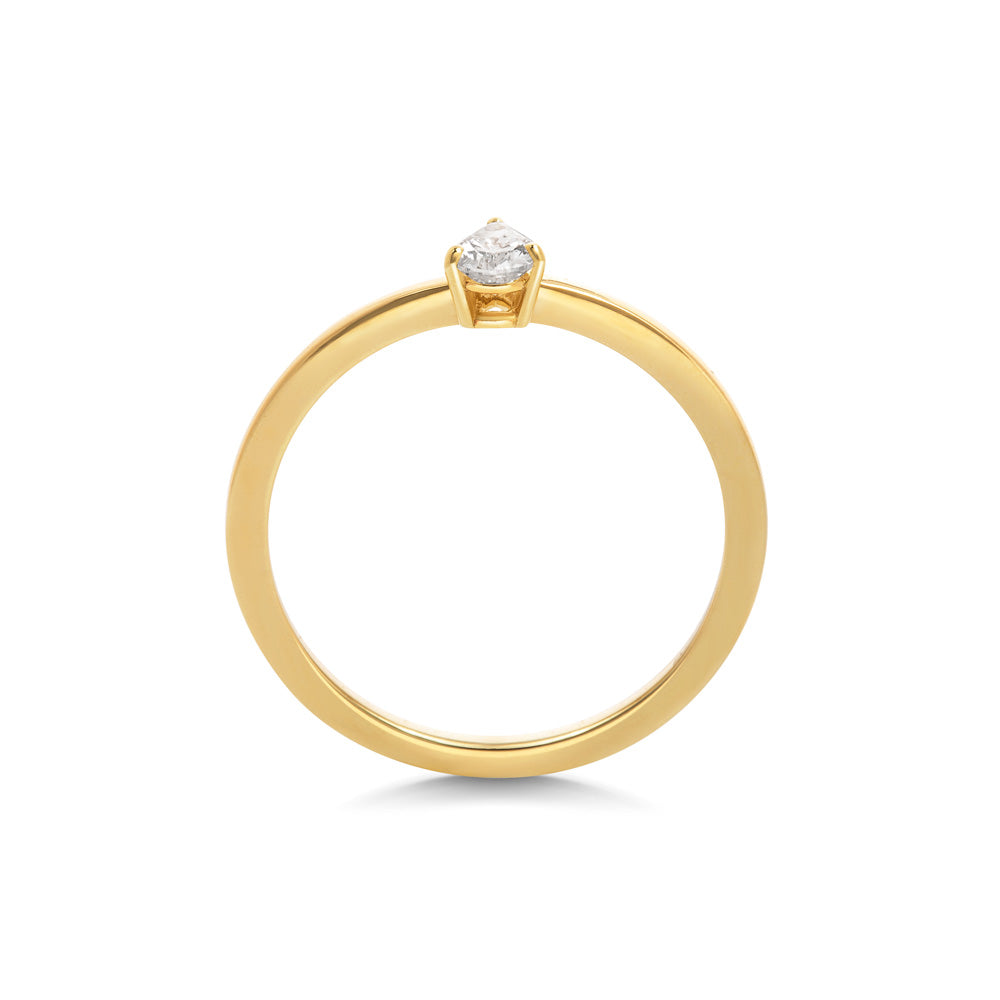 Adele Pear Ring, Yellow Gold, Size 52