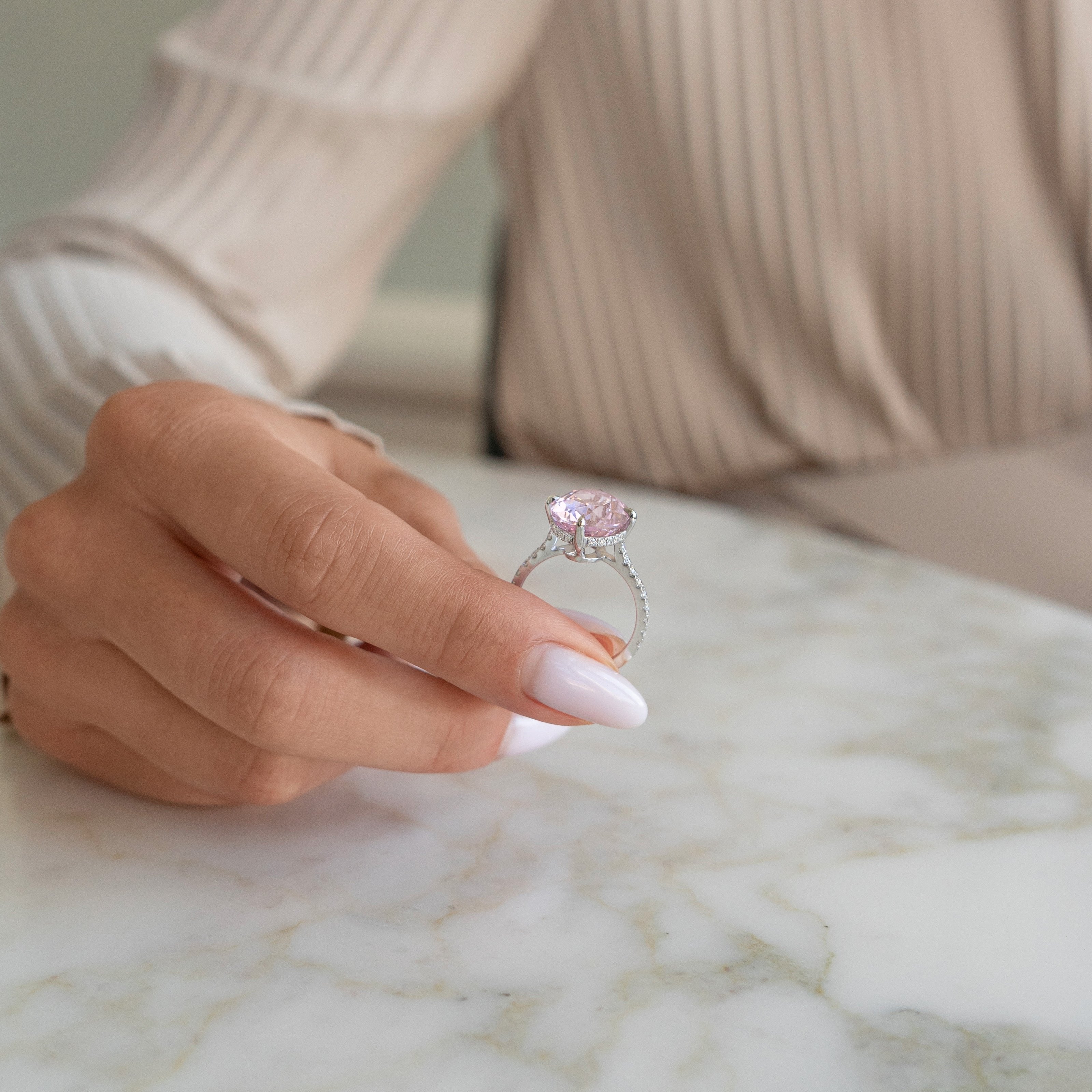 Custom Made Morganite 5.83 ct Ring