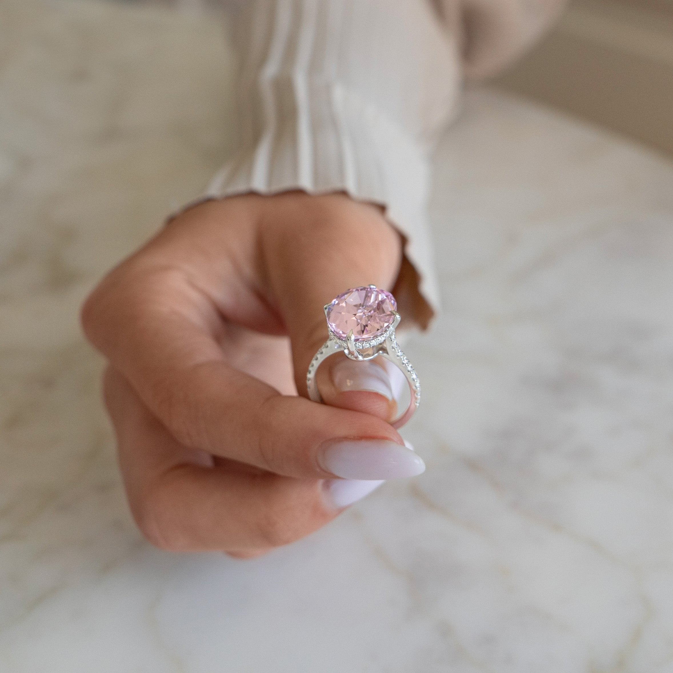 Custom Made Morganite 7.08 ct Ring