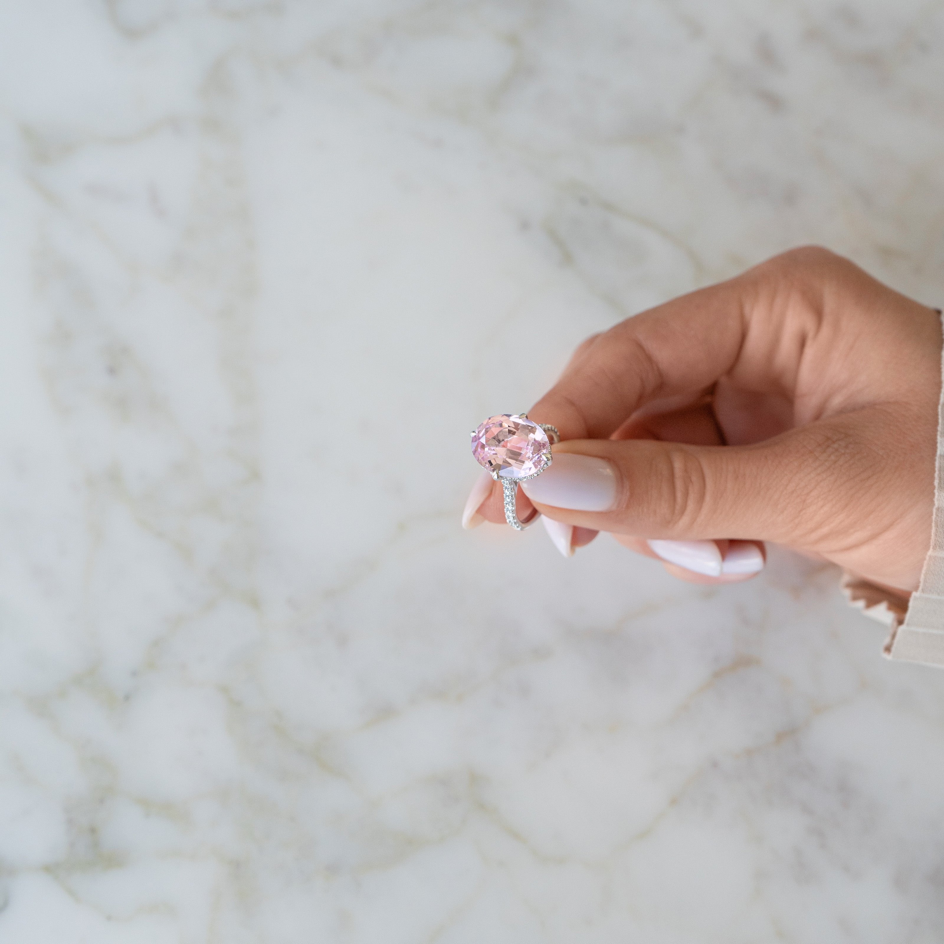 Custom Made Morganite 7.08 ct Ring