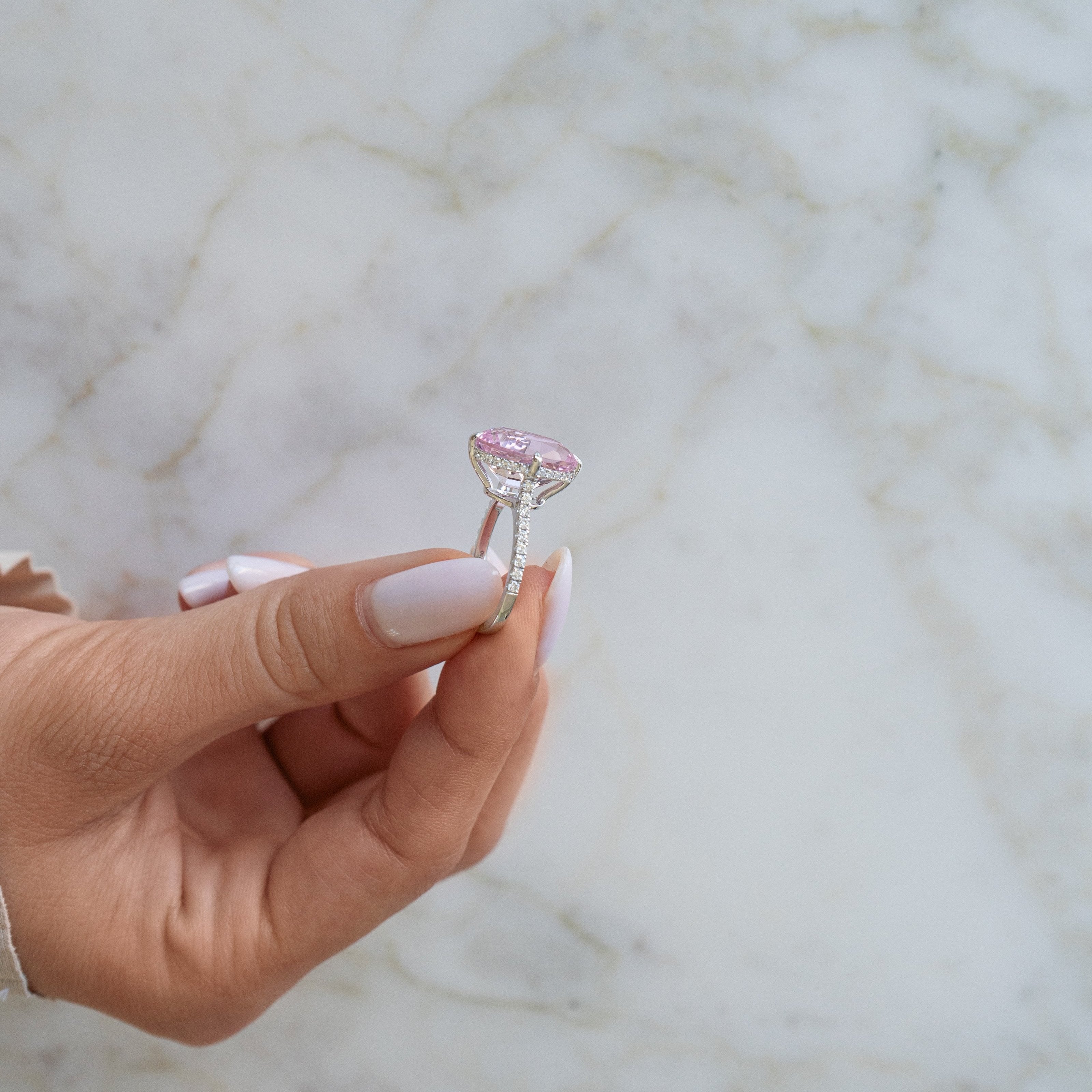 Custom Made Morganite 7.08 ct Ring