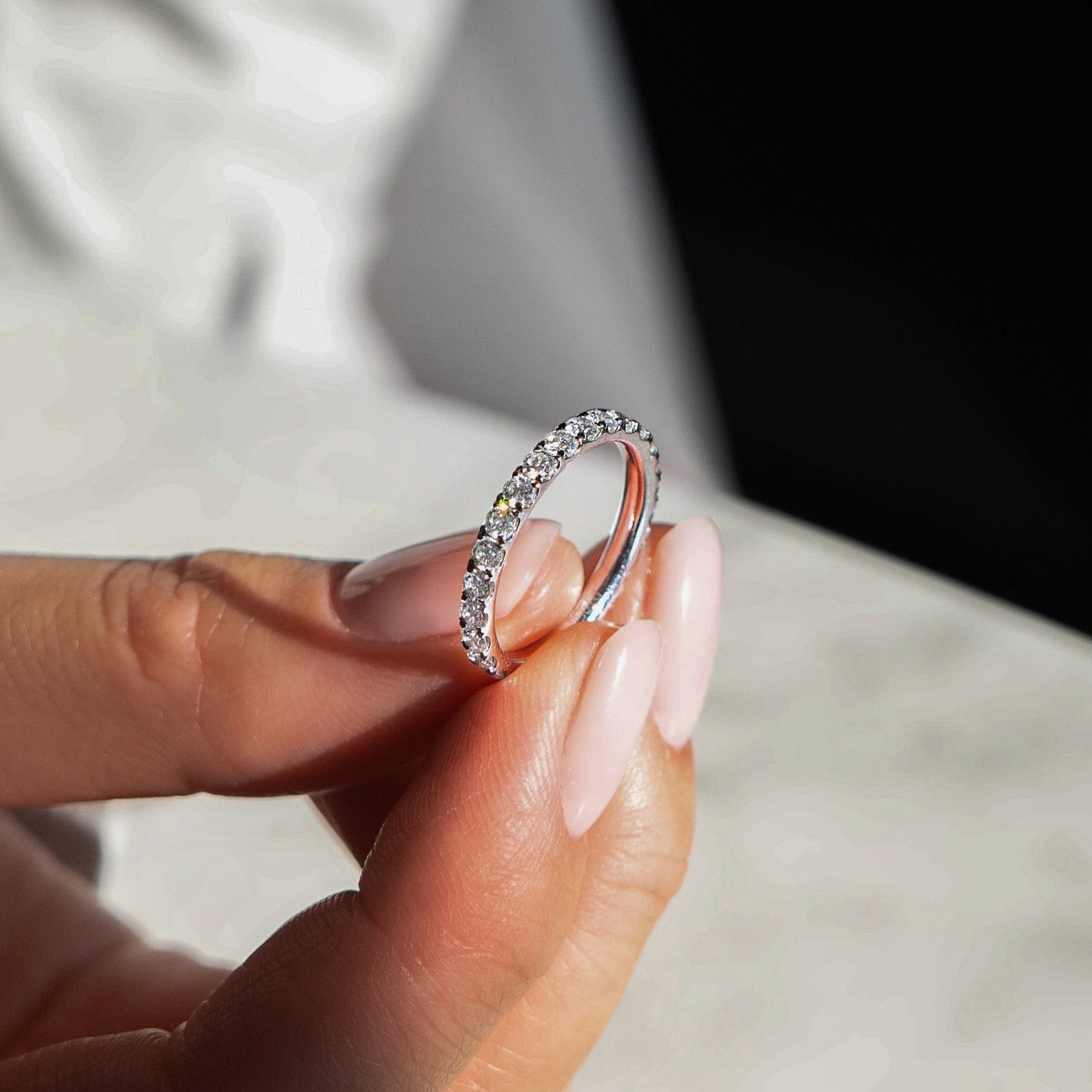 Eternity ring, platinum, size 52