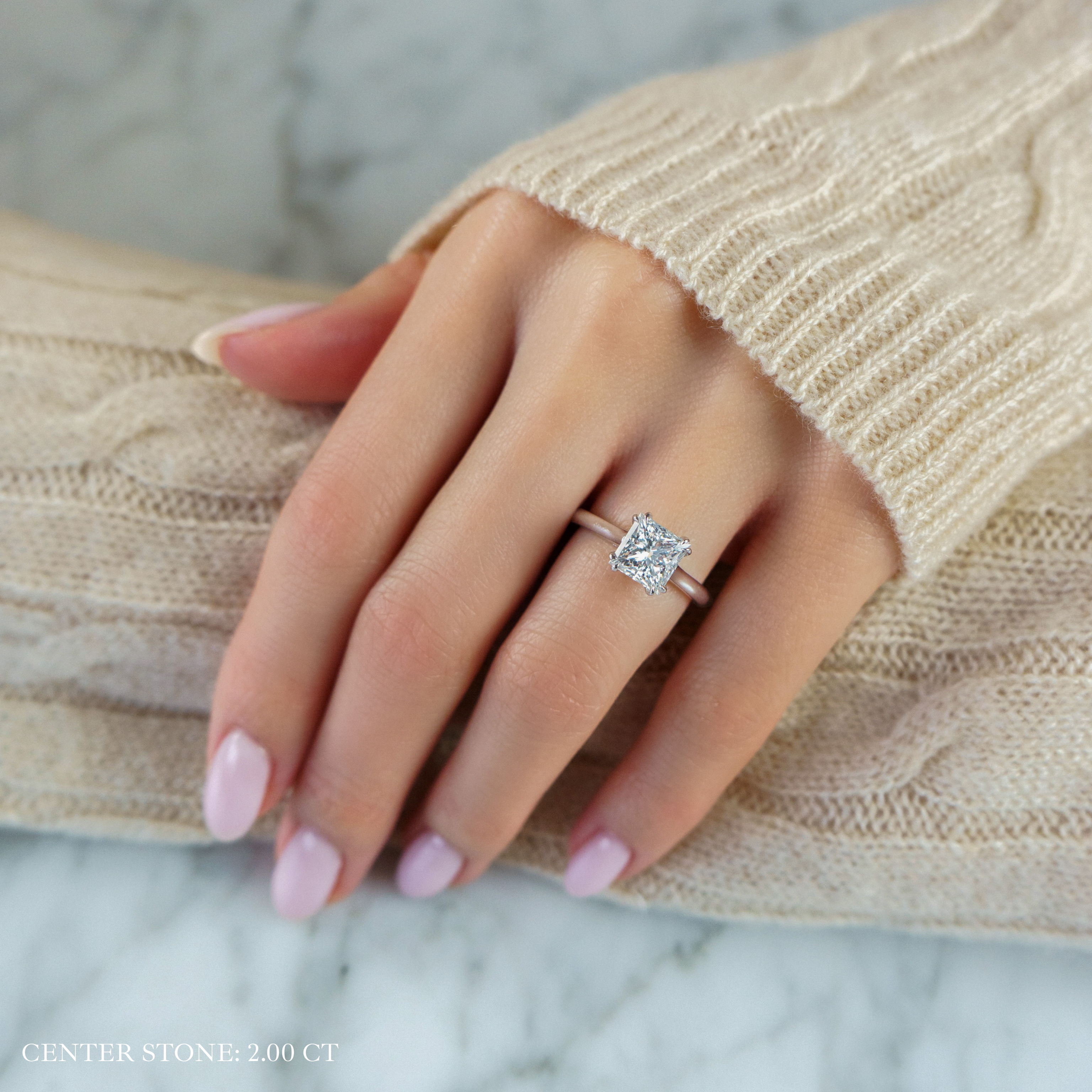 LEO'S PERFECT SOLITAIRE SETTING© princess cut yellow gold