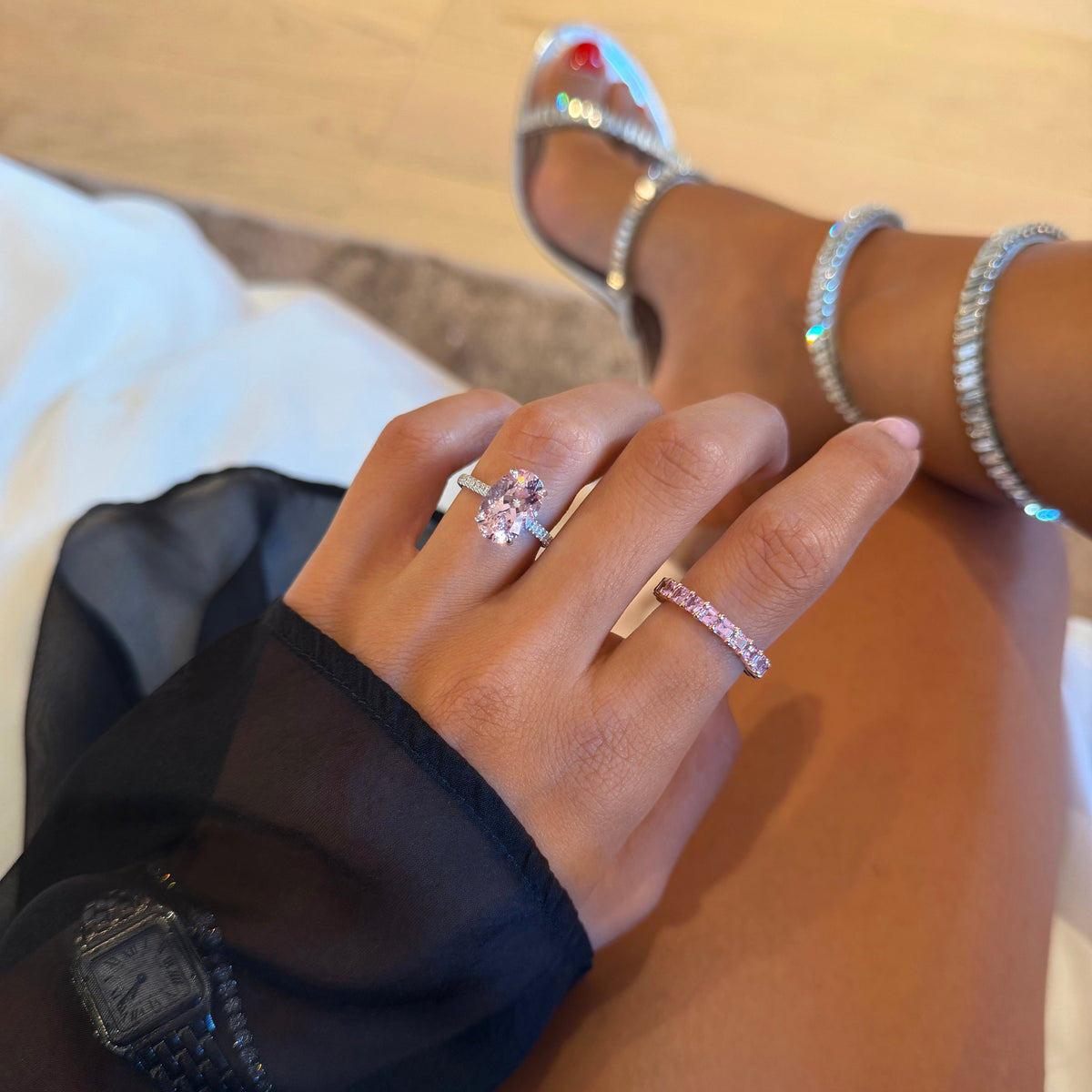 Custom Made Morganite 3.72 ct Ring