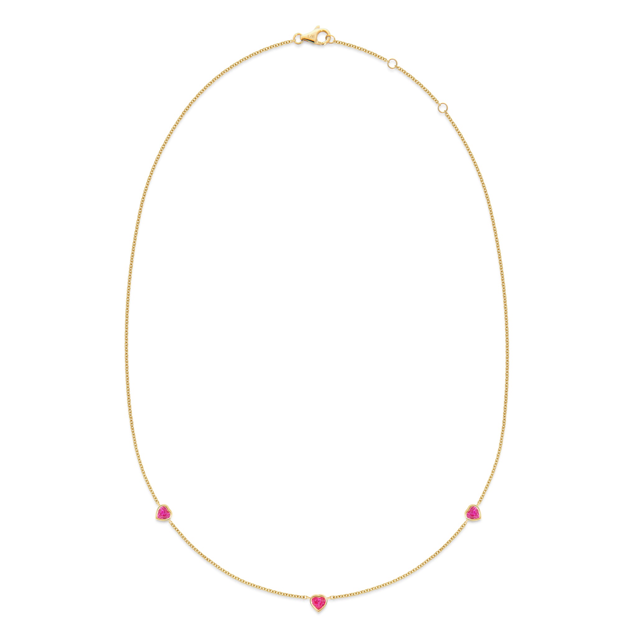 Ruby Heart Bezel Necklace