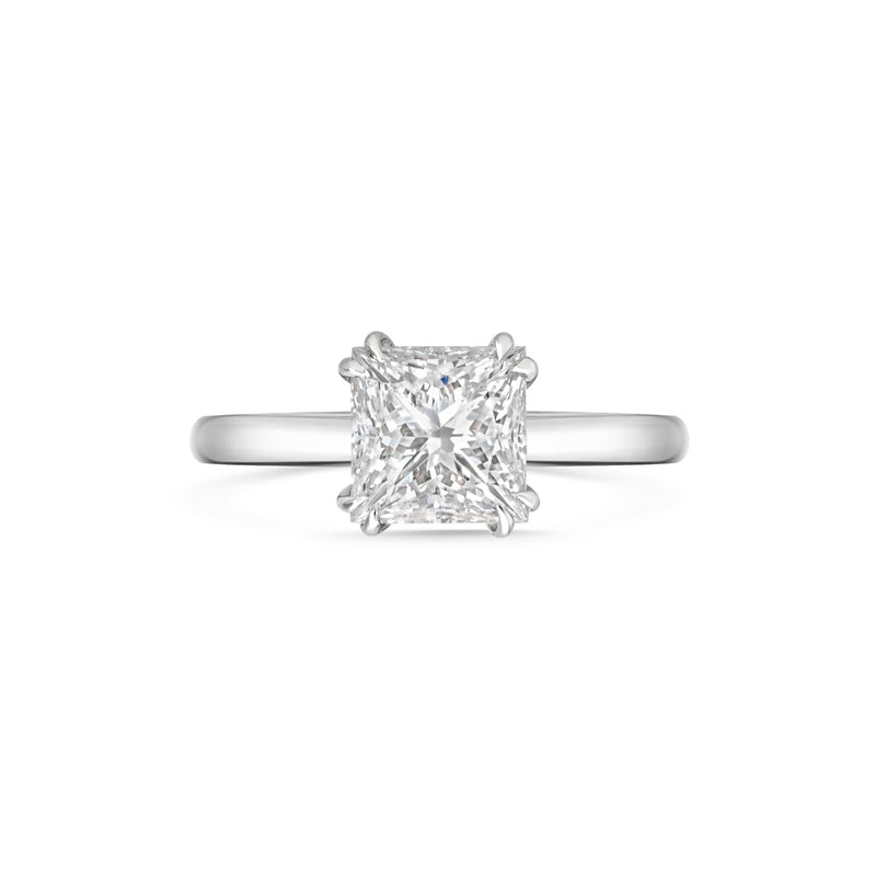 LEO'S PERFECT SOLITAIRE SETTING© princess cut white gold