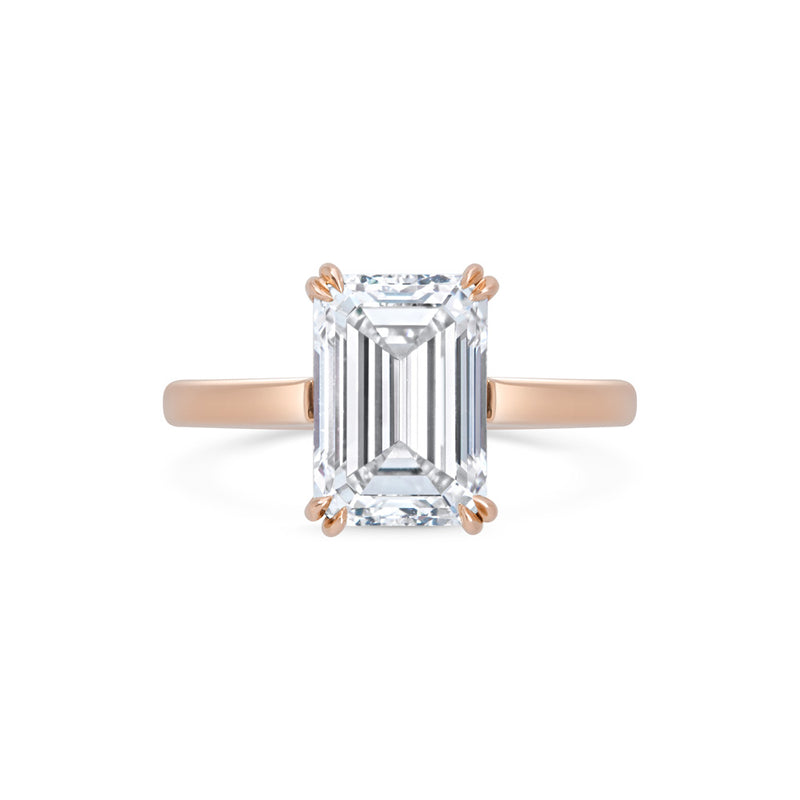 LEO'S PERFECT SOLITAIRE SETTING© emerald cut rose gold