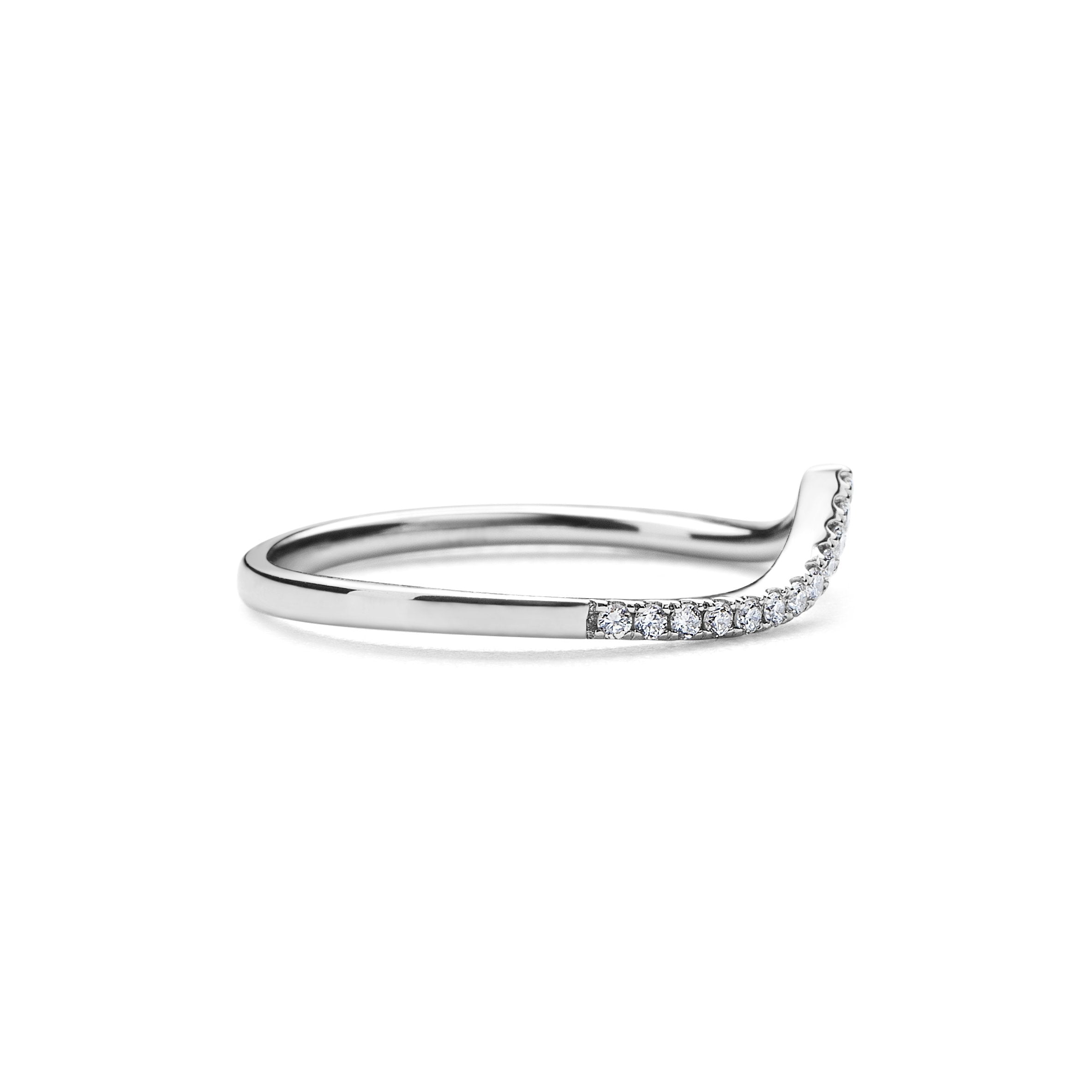 FREDA Curved Diamond Half Pavé Ring