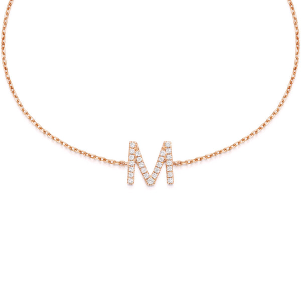 BIG DIAMOND INITIAL BRACELET