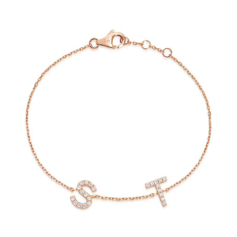 BIG DOUBLE INITIAL BRACELET