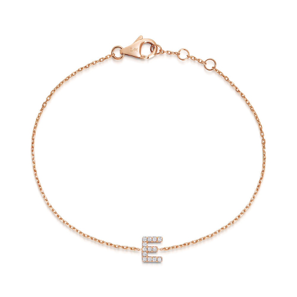 Rose gold deals initial bracelet