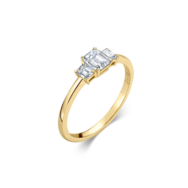LIZ EMERALD CUT yellow gold