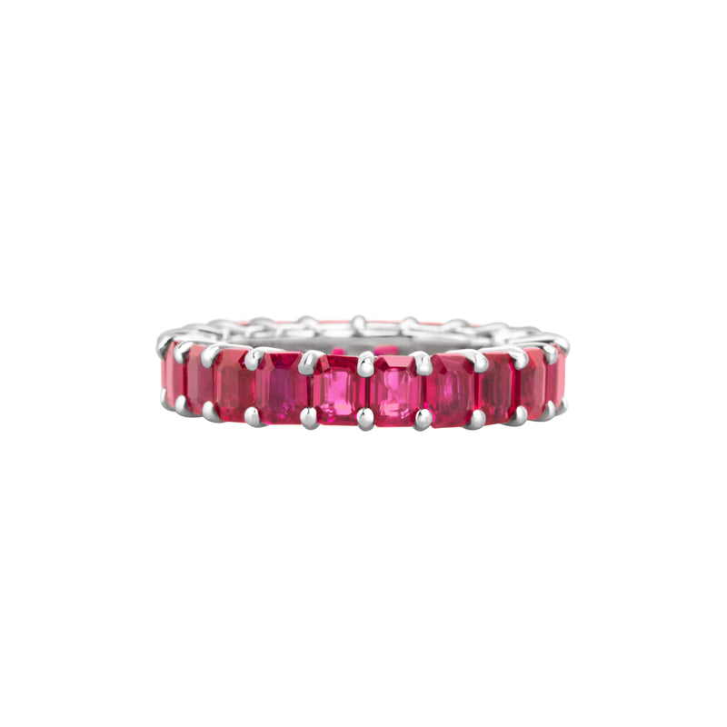 RUBY emerald cut eternity