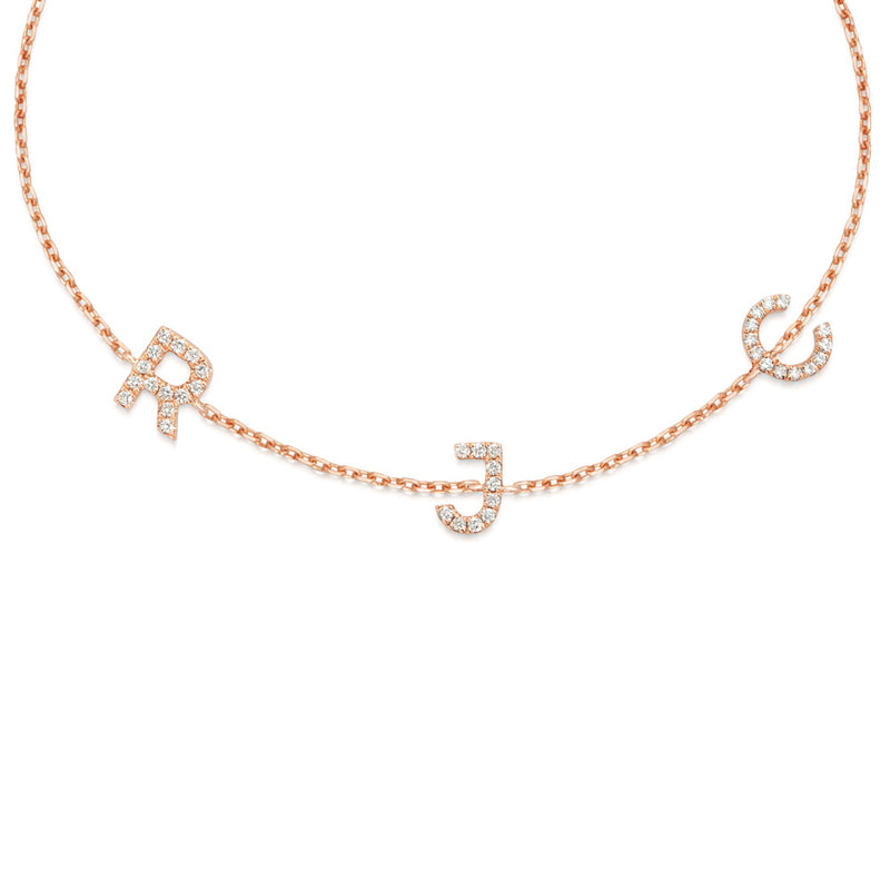 MINI TRIPLE DIAMOND INITIAL BRACELET